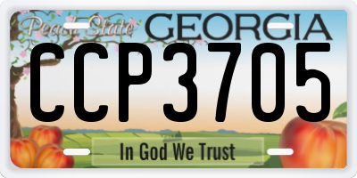 GA license plate CCP3705