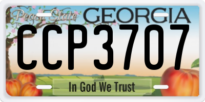 GA license plate CCP3707