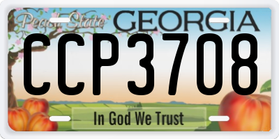 GA license plate CCP3708