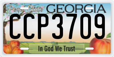 GA license plate CCP3709
