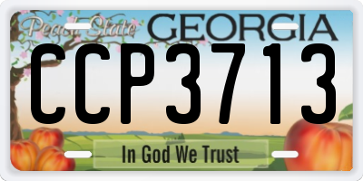 GA license plate CCP3713
