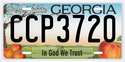 GA license plate CCP3720
