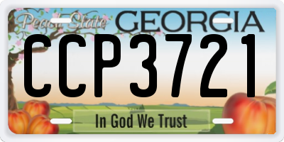 GA license plate CCP3721