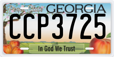 GA license plate CCP3725