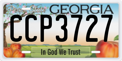 GA license plate CCP3727
