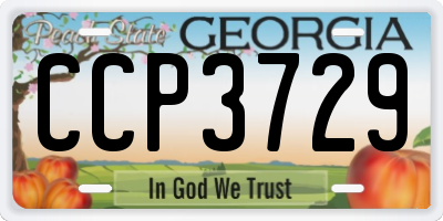 GA license plate CCP3729