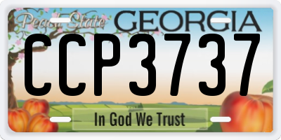 GA license plate CCP3737