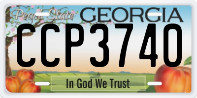 GA license plate CCP3740