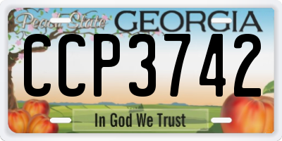 GA license plate CCP3742