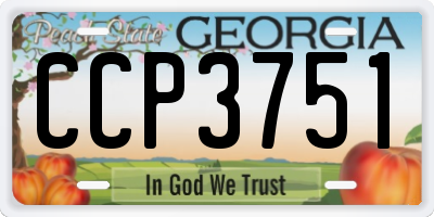 GA license plate CCP3751
