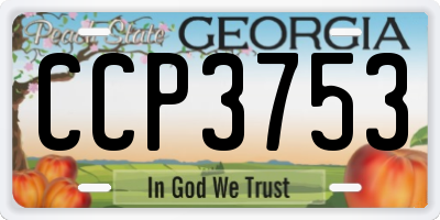 GA license plate CCP3753