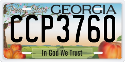 GA license plate CCP3760
