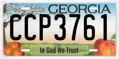 GA license plate CCP3761