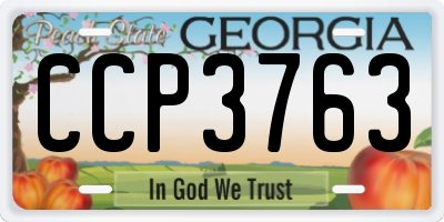 GA license plate CCP3763