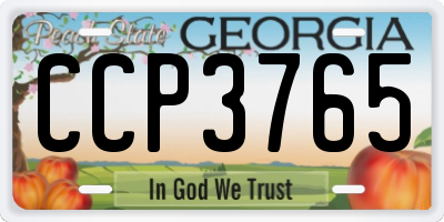 GA license plate CCP3765
