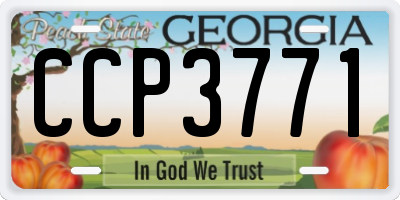 GA license plate CCP3771