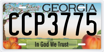 GA license plate CCP3775