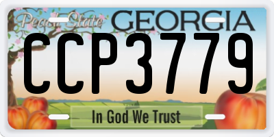 GA license plate CCP3779