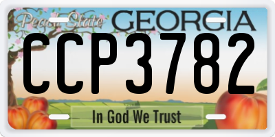 GA license plate CCP3782