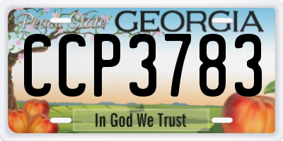GA license plate CCP3783
