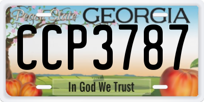 GA license plate CCP3787