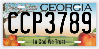 GA license plate CCP3789