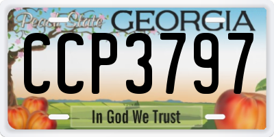 GA license plate CCP3797