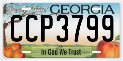 GA license plate CCP3799