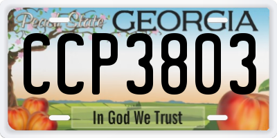 GA license plate CCP3803