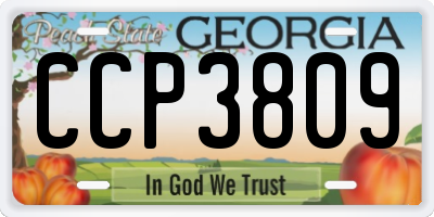 GA license plate CCP3809