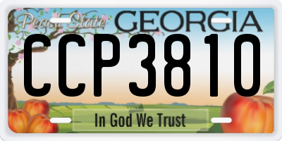 GA license plate CCP3810