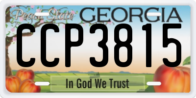 GA license plate CCP3815