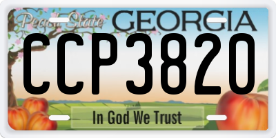 GA license plate CCP3820
