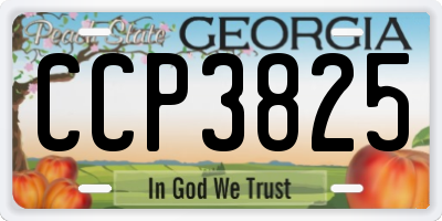 GA license plate CCP3825