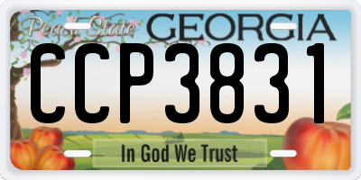 GA license plate CCP3831