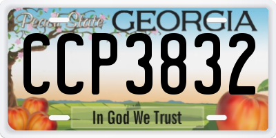 GA license plate CCP3832