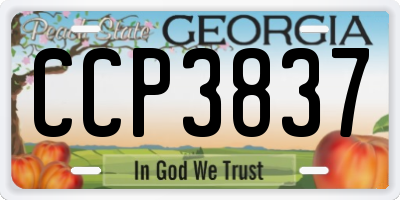 GA license plate CCP3837