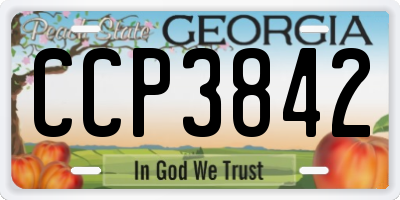 GA license plate CCP3842