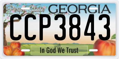 GA license plate CCP3843