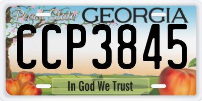 GA license plate CCP3845