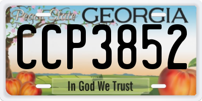GA license plate CCP3852