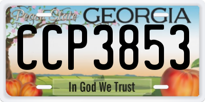 GA license plate CCP3853