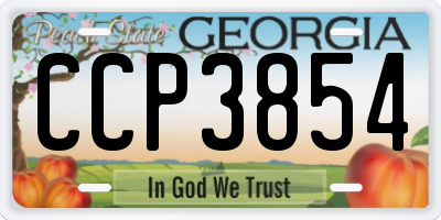 GA license plate CCP3854