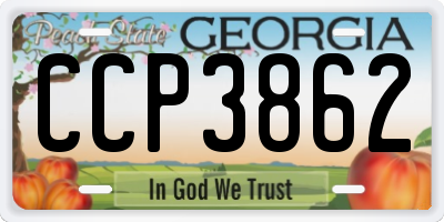 GA license plate CCP3862
