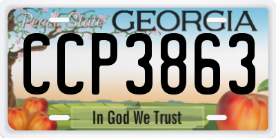GA license plate CCP3863