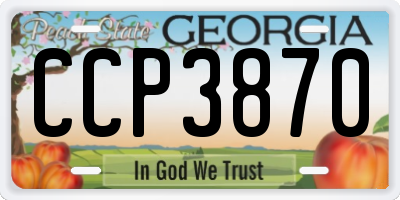 GA license plate CCP3870
