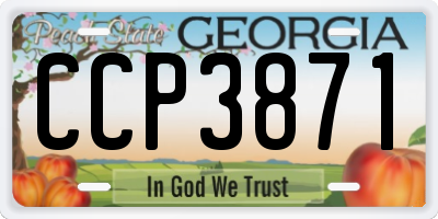 GA license plate CCP3871