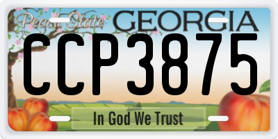 GA license plate CCP3875