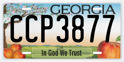 GA license plate CCP3877