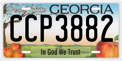 GA license plate CCP3882